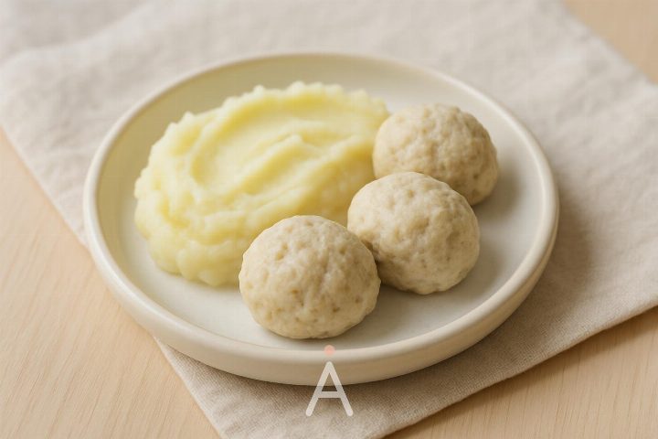 Паровые котлетки из индейки с картофельным пюре