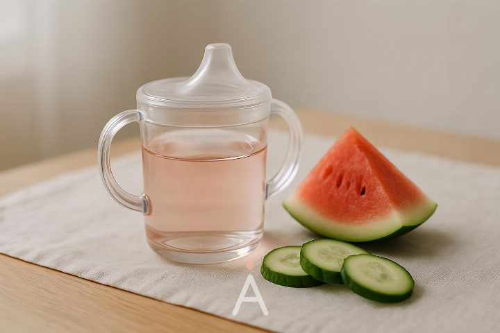 Вода с арбузом и огурцом