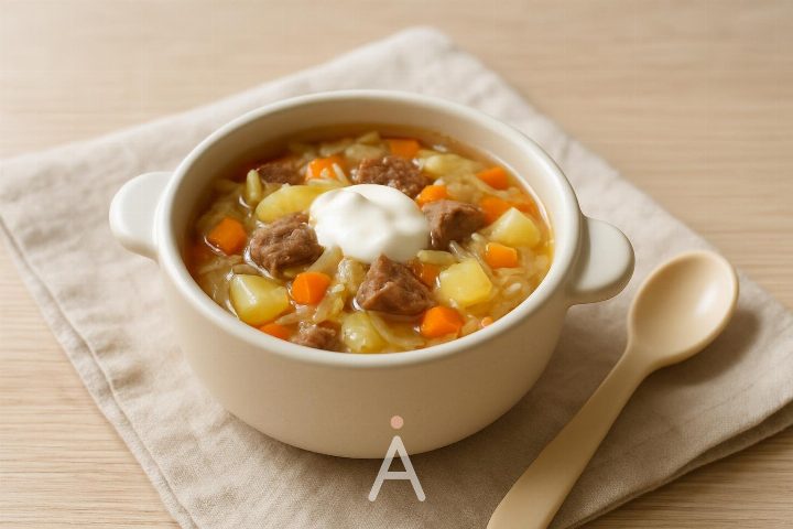 Детские щи из свежей капусты
